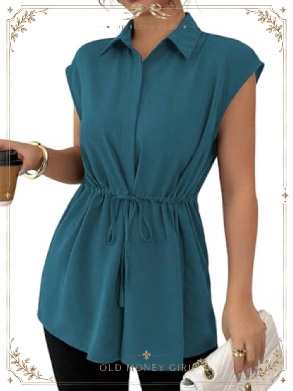 Women's Button Down Peplum Top Short Sleeve Business Casual Blouse